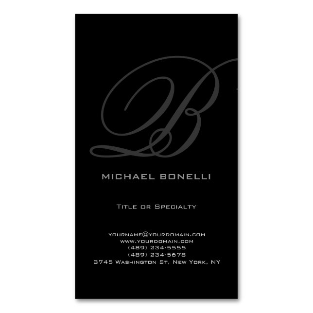 Trendy chubby modern grey black business card (Front Vertical)