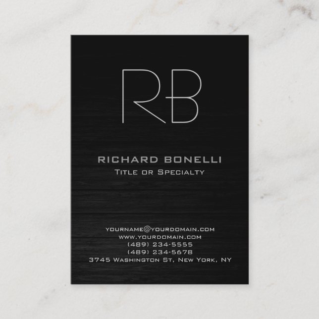 Trendy chubby modern wood background business card (Front)