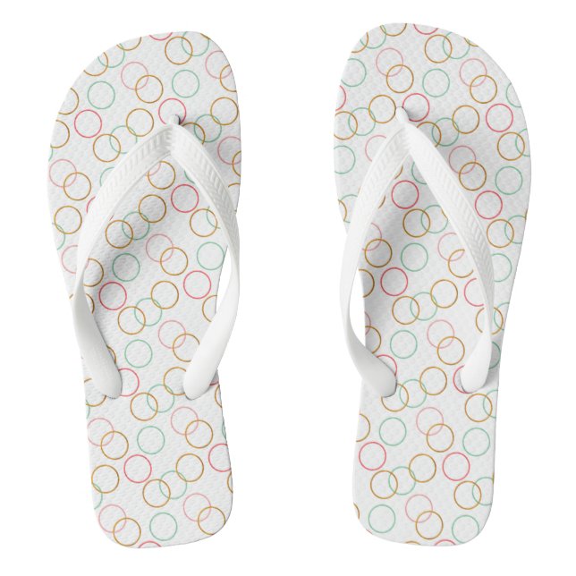 Trendy Circle Pattern Pair of Flip Flops (Footbed)