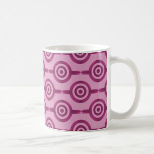 Trendy Circles Mug, Magenta Coffee Mug