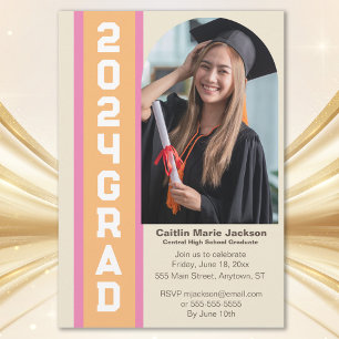 Trendy Class of 2024 Photo Graduation Invitation