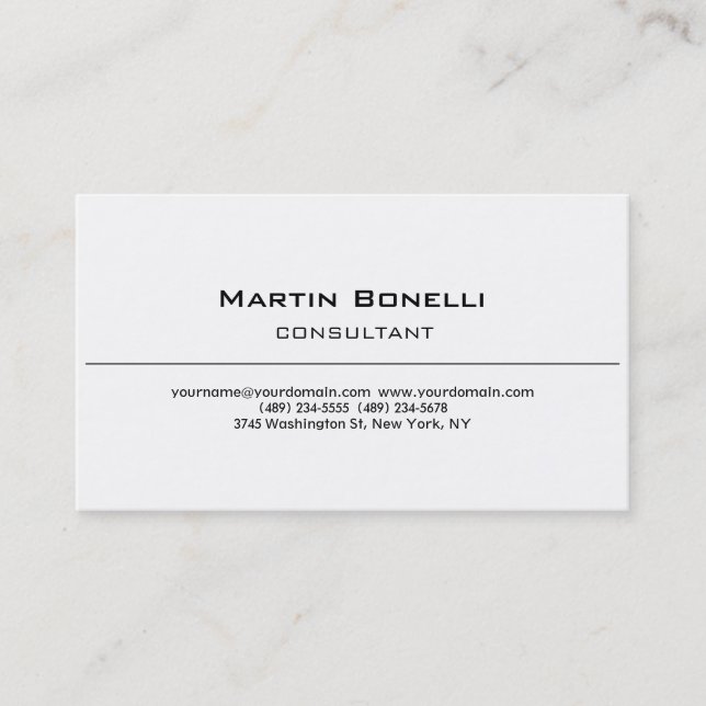 Trendy Classical Black White Business Card (Front)