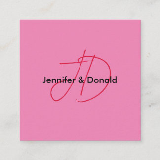 Trendy classical script monogram name enclosure card