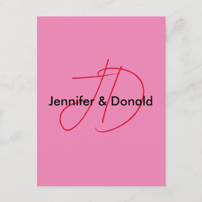 Trendy classical script monogram name postcard (Front)