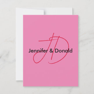 Trendy classical script monogram name RSVP card