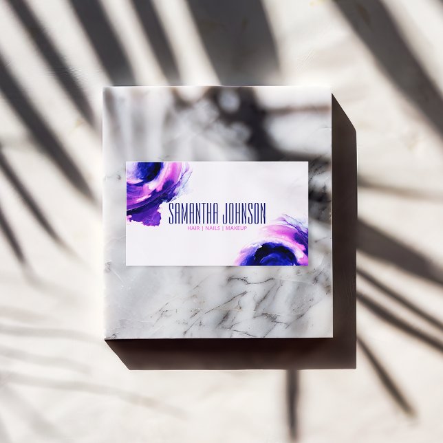Trendy Classy Royal Purple Modern Brush Stroke Business Card (Creator Uploaded)