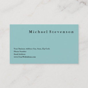 Trendy Clean Blue Simple Plain Business Card