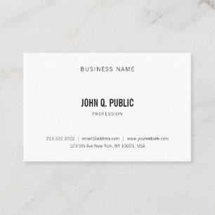Trendy Clean Elegant Professional Minimalist Top Business Card