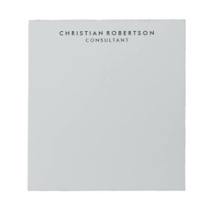 Trendy Clean Simple Grey Consultant Business Notepad