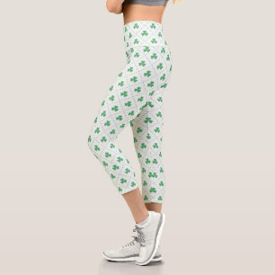 Trendy Clover Leaf Capri Leggings for Casual Wear
