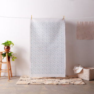 Trendy Coastal aesthetic Indigo Blue shrimp toile  Fabric