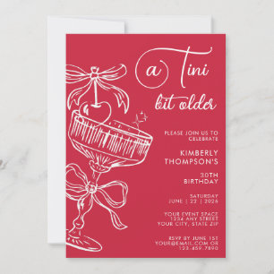 Trendy Cocktail A Tini Bit Older 30th Birthday Invitation