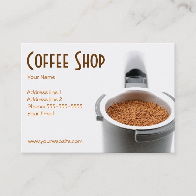Trendy Coffee Shop Business Card (Front)
