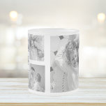 Trendy Collage Family Photo Black & White Initial Frosted Glass Coffee Mug<br><div class="desc">Introducing our Trendy Collage Five Family Photo Black & White with Initial in Centre . This personalised and stylish collage is the perfect way to showcase your family's cherished memories in a modern and elegant way. Featuring a sleek black and white colour scheme, this collage allows you to highlight four...</div>