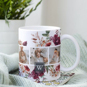 Trendy Collage Family Photo Colourful Flowers Gift Coffee Mug