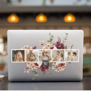Trendy Collage Family Photo Colourful Flowers Gift HP Laptop Skin