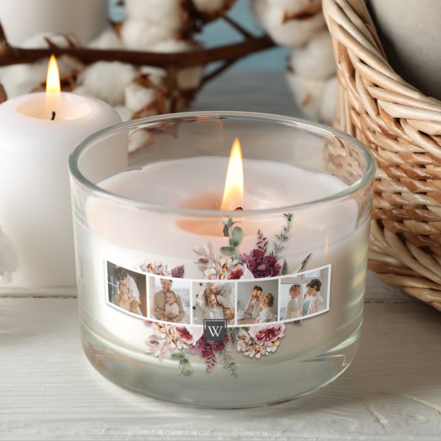 Trendy Collage Family Photo Colourful Flowers Gift Rectangular Sticker (Creator Uploaded)