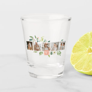 Trendy Collage Family Photo With Flowers Gift Shot Glass