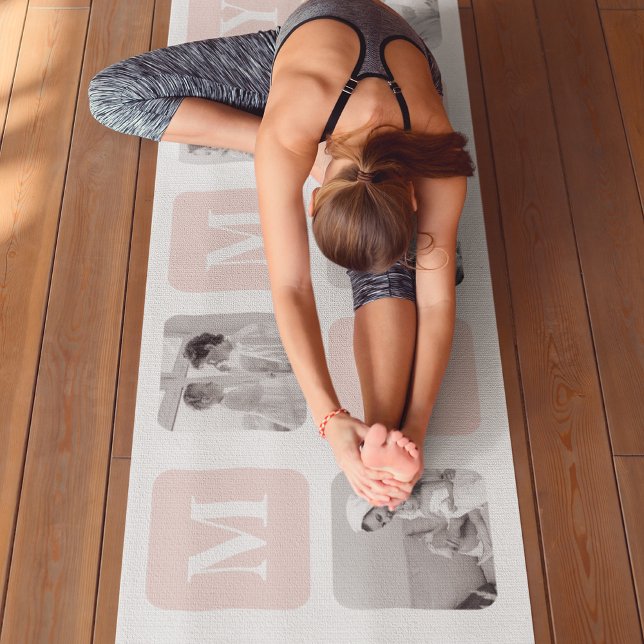 Trendy Collage Photo & Pastel Pink Best Mummy Gift Yoga Mat (Creator Uploaded)
