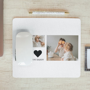 Trendy Collage Photo & We Love You Daddy Gift Mouse Mat