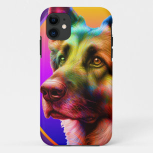 TRENDY COLORFUL DOG FACE iPhone 11 CASE