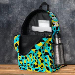 Trendy Colorful Leopard Pattern And Name Printed Backpack