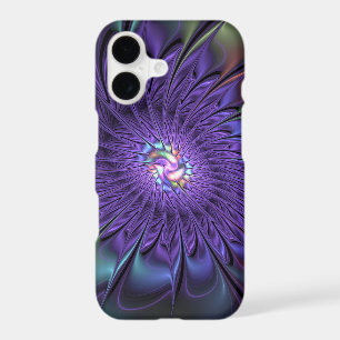 Trendy Colorful Modern Abstract Fractal Flower