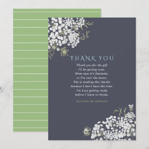 Trendy colorways Baby's Breath Baby Shower Thanks Invitation