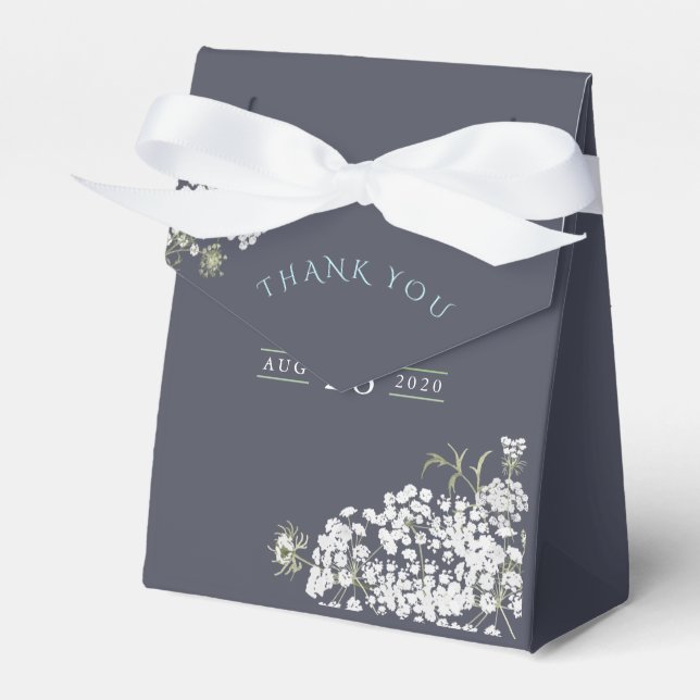 Trendy colorways Baby's Breath Boy Baby Shower Favour Box (Front Side)
