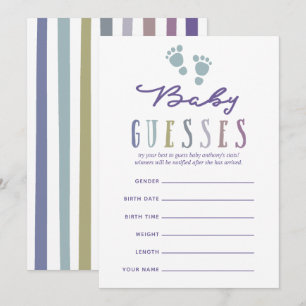 Trendy colorways Boy Baby Shower Baby Guesses Invitation