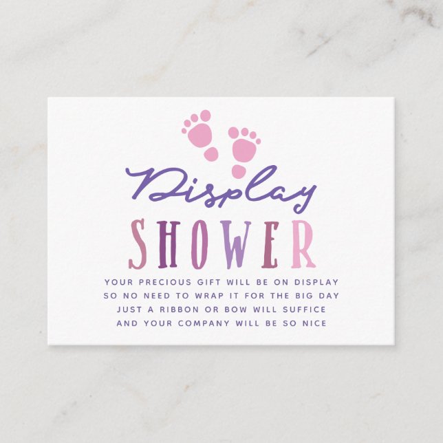 Trendy colorways Girl Baby Shower Display Shower Enclosure Card (Front)
