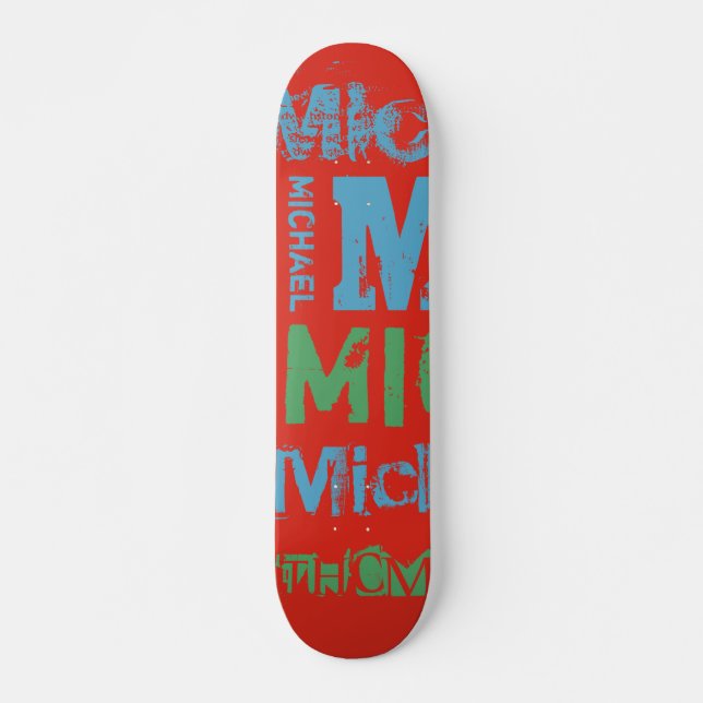 Trendy Colorways Typography Word Cloud Skateboard (Front)
