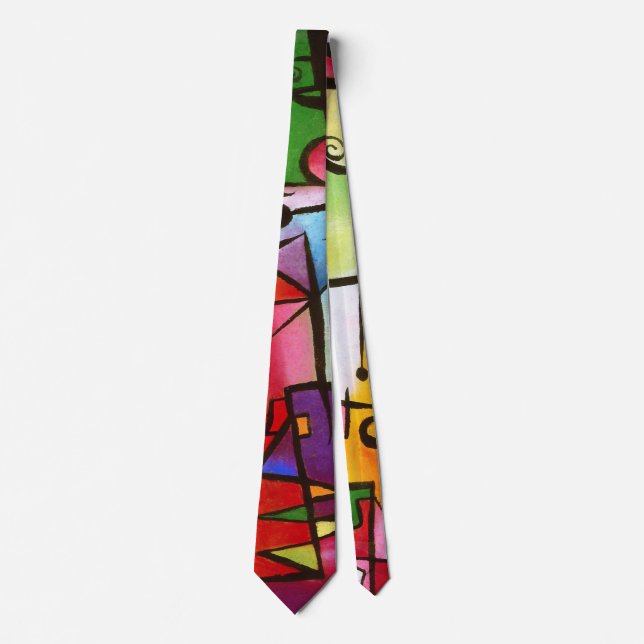 Trendy Colour Abstract Handdrawn Neck Tie (Front)