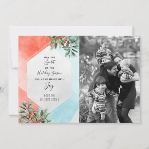 Trendy Colour Block Holiday Photo Card