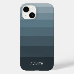 Trendy Colour Blocks Blue Grey customisable signs Case-Mate iPhone 14 Case