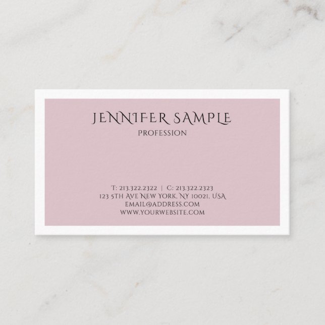 Trendy Colour Modern Sophisticated Clean Plain Business Card (Front)
