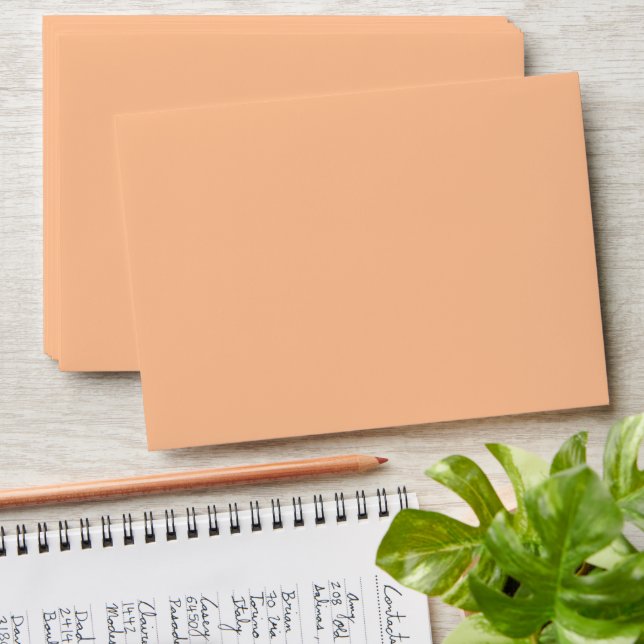 Trendy Colour Peach Fuzz Solid Colour | Elegant Envelope (Stacked)