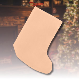 Trendy Colour Peach Fuzz Solid Colour   Elegant Small Christmas Stocking