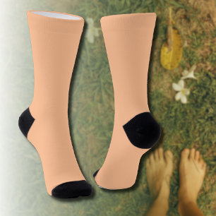 Trendy Colour Peach Fuzz Solid Colour Elegant Socks