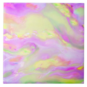 Trendy colourful abstract waves tile