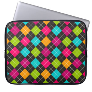 Trendy Colourful Argyle Pattern Laptop Sleeve