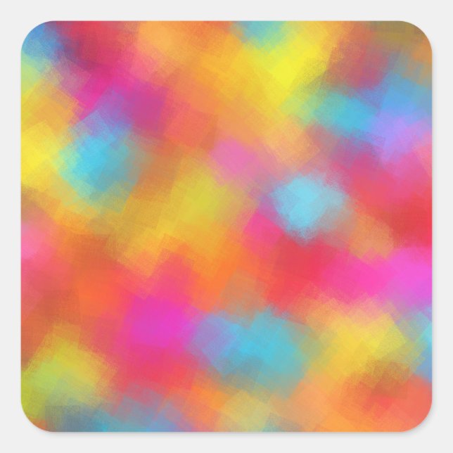 Trendy Colourful Blank Template Modern Abstract Ar Square Sticker (Front)