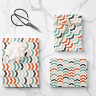 Trendy colourful Chevron pattern Wrapping Paper Sheet