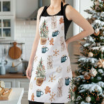 Trendy Colourful Christmas Pattern | Watercolor Apron<br><div class="desc">Trendy Colourful Christmas Pattern | Watercolor</div>
