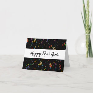 Trendy Colourful Confetti Business New Year Cards