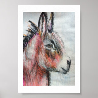 Trendy Colourful Donkey Poster