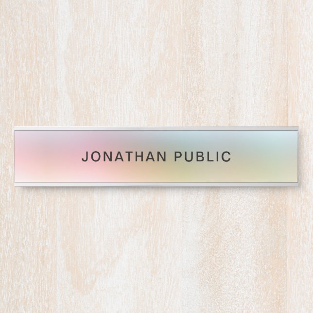 Trendy Colourful Elegant Modern Template Yellow Door Sign (Front)