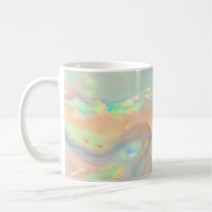 Trendy colourful faux holographic opal coffee mug