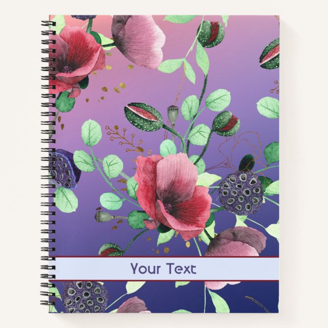 Trendy Colourful Floral Notebook (Front)