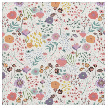 Trendy colourful flowers Spring floral pattern